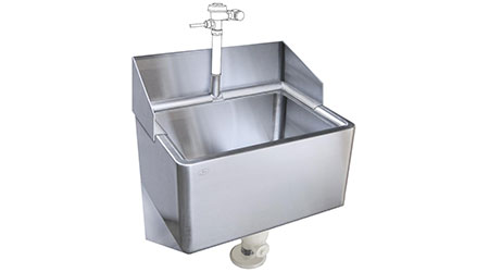 <p>A sink designed primarily to receive wastes from bedpans and having a flush rim, an integral trap with a visible trap seal, and the same flushing and cleansing characteristics as a water closet.</p>