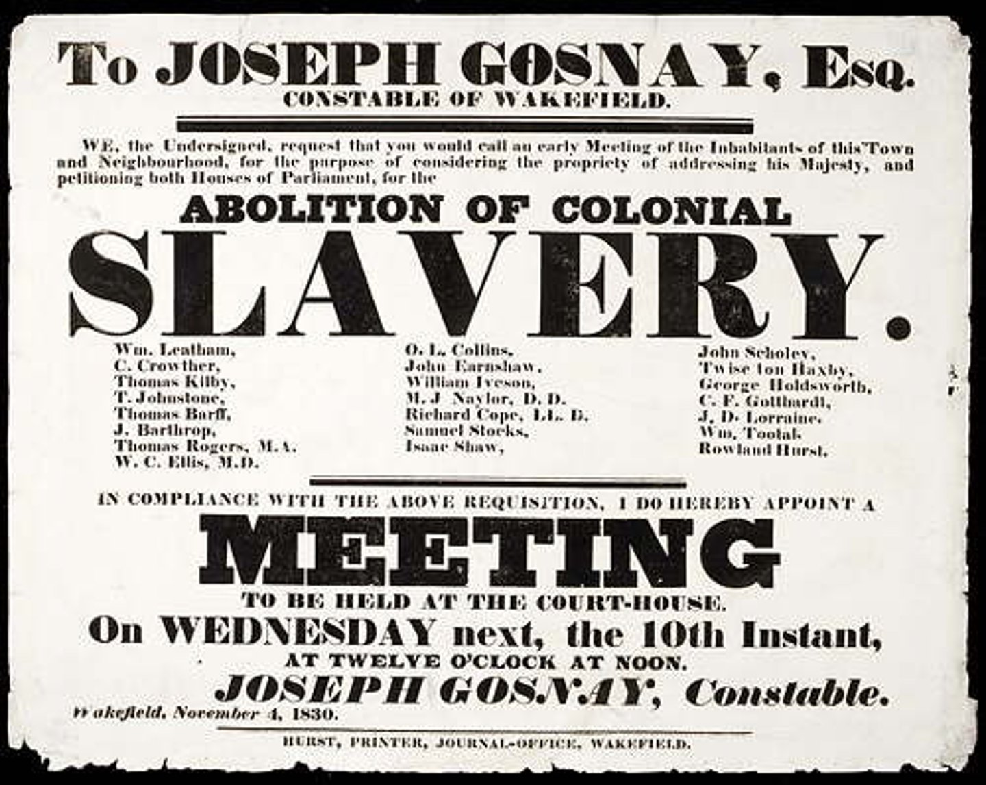 <p>Abolish slavery</p>