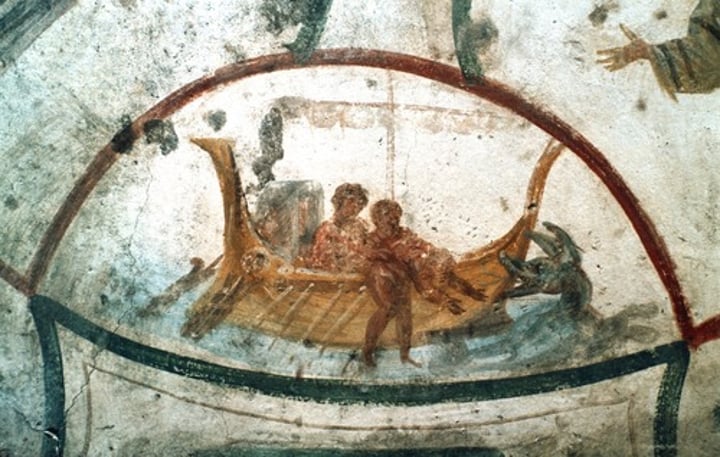 <p>-depicted from the Old Testament</p><p>-metaphor for the death and resurrection of Christ</p><p>-Late Antique and Early Christian Art (Catacomb Art)</p>