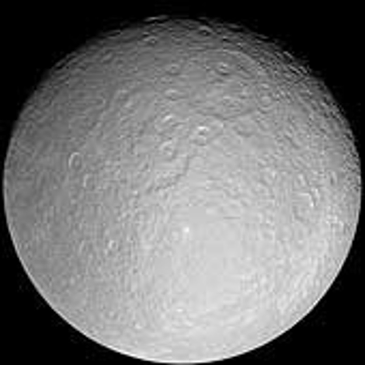 <p>Rhea is the second-largest moon of Saturn and the ninth-largest moon in the Solar System.</p>