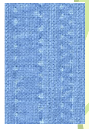 <p>Fabrics converted by printing sodium hydroxide onto cotton lawn or printcloth gray goods, creating a striped appearance.</p>