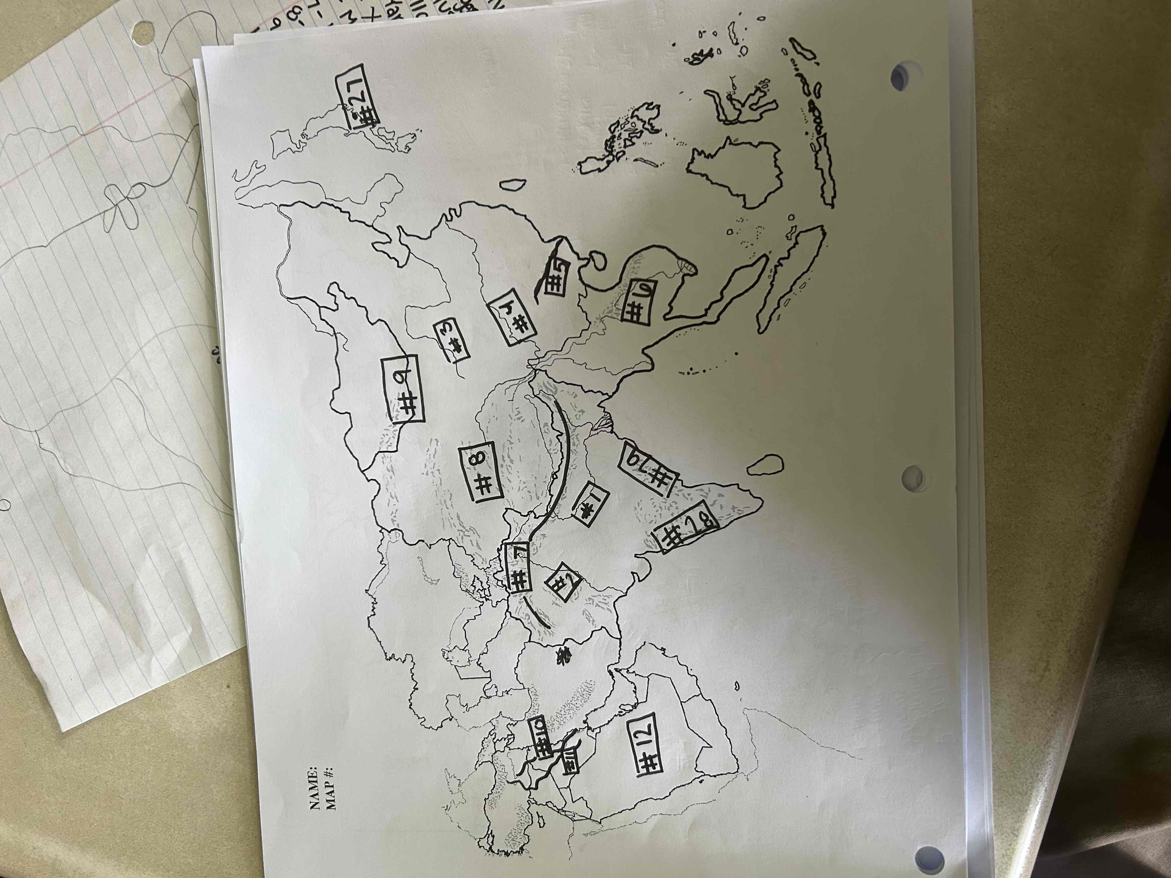 <p>What physical feature is number 9</p>