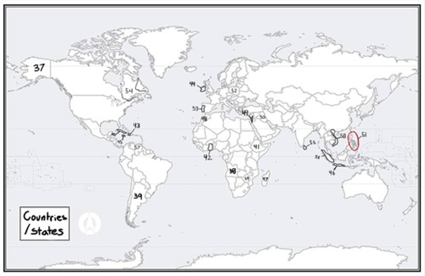 <p>What is #51? (countries/states)</p>