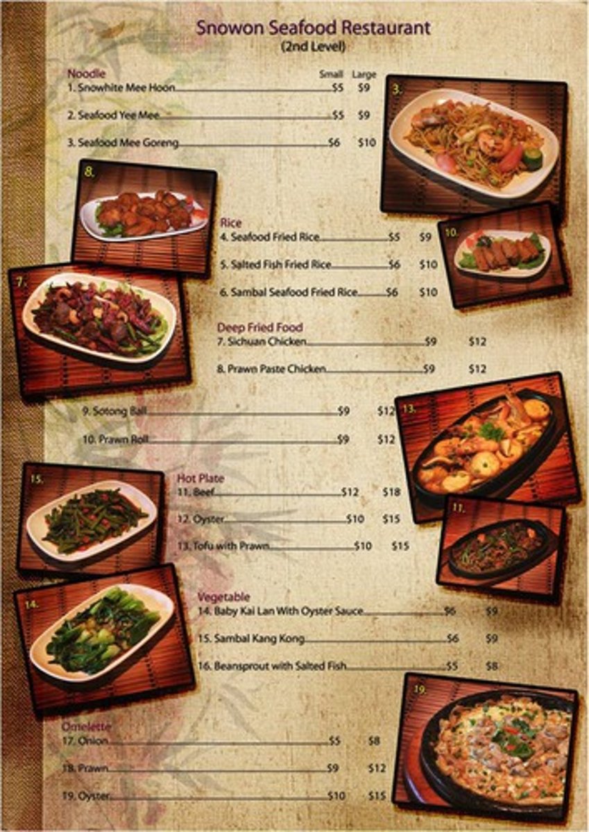 <p>càidān - menu</p>