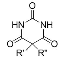 <p>Struttura base MALINILUREA:</p><ul><li><p>acido malonico</p></li><li><p>Urea. I 2 NH possono essere sostituiti o non sostituiti. Se NH non è sostituito è un centro acido che può delocalizzare la carica sulla molecola dopo la deprotonazione (arrivano a SNC)</p></li></ul><p></p>