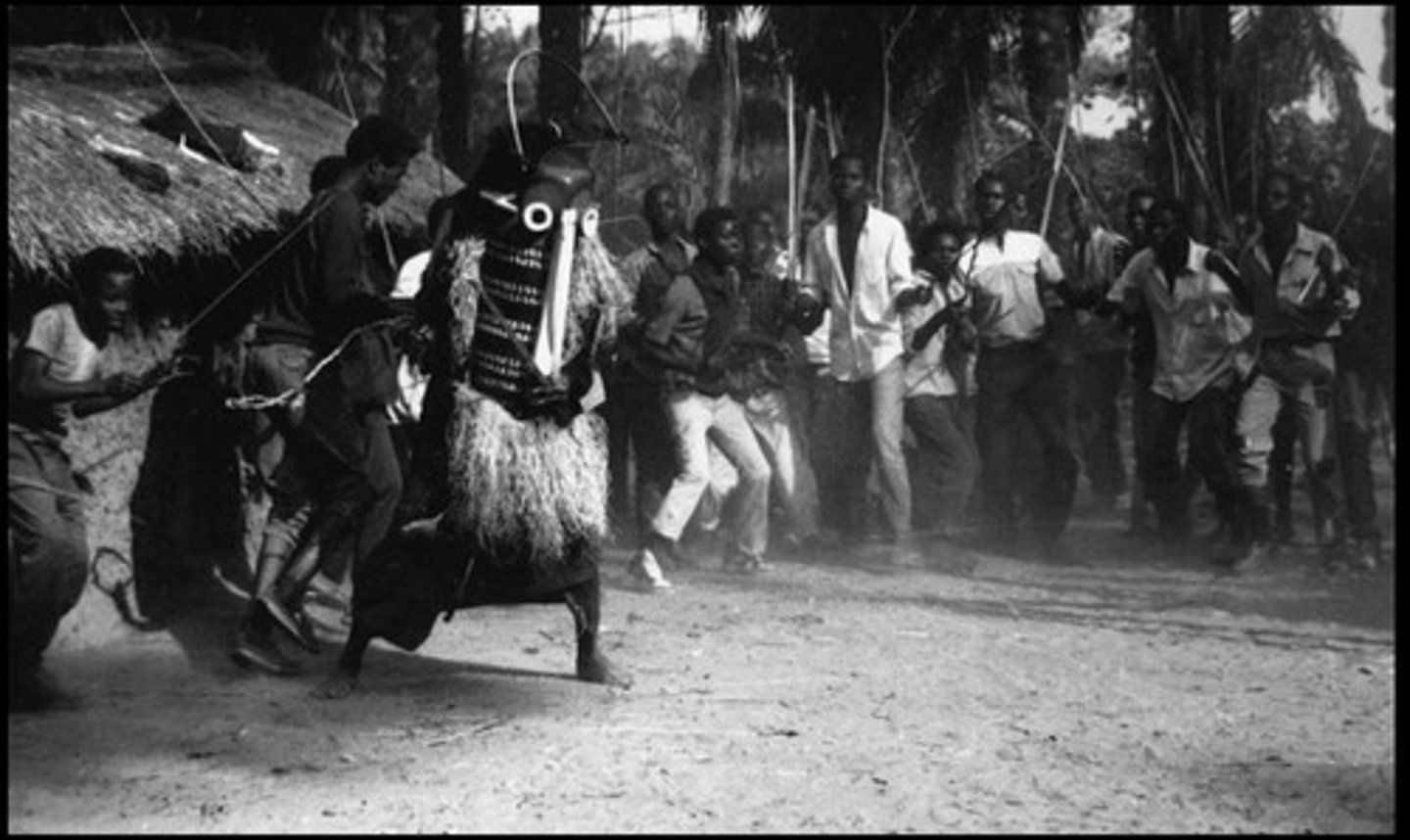 <p>Represents the Chief</p><p>War-like creature</p><p>Comes out during extreme circumstances such as illness of chief or anger of ancestors, Famine or problem with weather</p><p>Surrounded by raffia</p><p>Men tie cords to pumbu to restrain him</p><p>Can demand tribute</p><p>Comes out of kibulu and must return, must kill before returning</p>