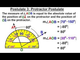<p>Given ray BA and a point C not on ray BA, a unique real number from 0 to 180 can be assigned to ray BC</p>