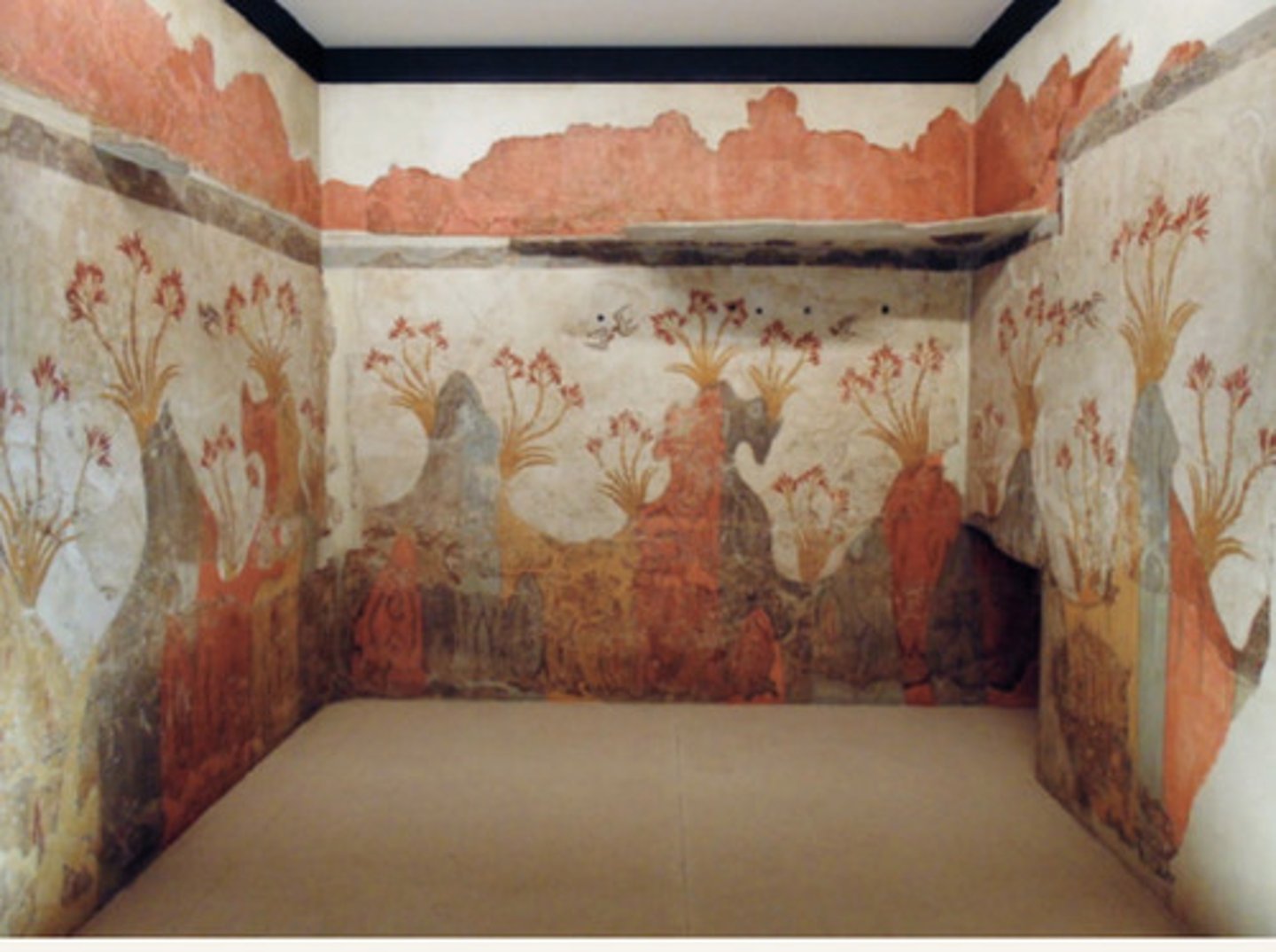 <p>Landscape (“Spring Fresco”), from Cyclades Islands, before 1630 BCE</p>