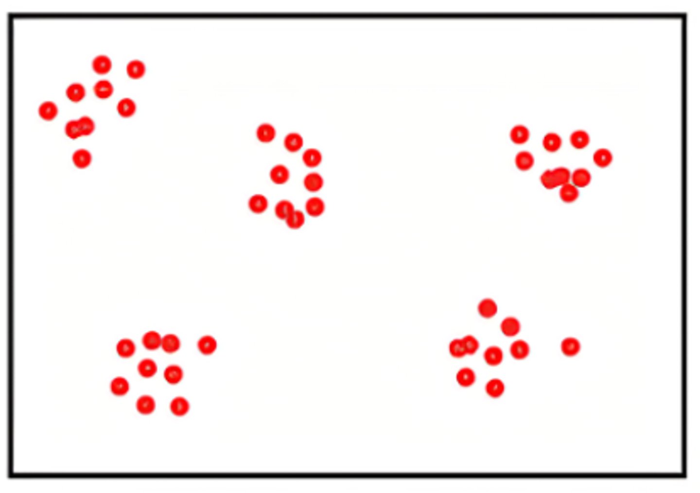 <p>A pattern where individuals are grouped closely together.</p>