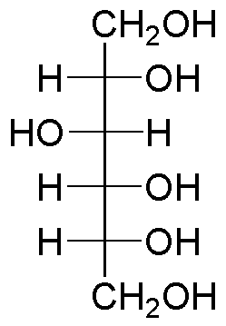 <p>No carbonyl, instead have CH<sub>2</sub>OH at top and bottom of fischer projection, no O in ring</p>