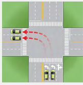 <p>Identify and enter the lane from which you will turn and stay in that lane until the turn is completed.</p>