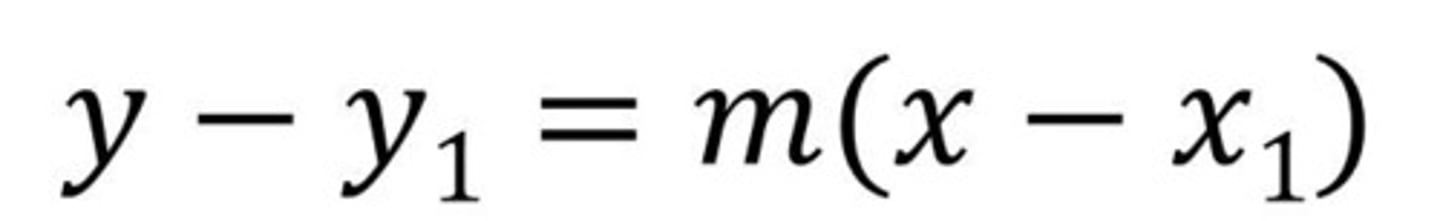 <p>y - y1 = m(x - x1)</p>