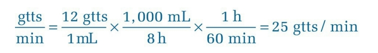 <p>25 gtts/min</p>