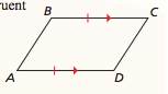 If one pair of opposite sides of a quadrilateral are congruent
and parallel, then the quadrilateral is a parallelogram.
