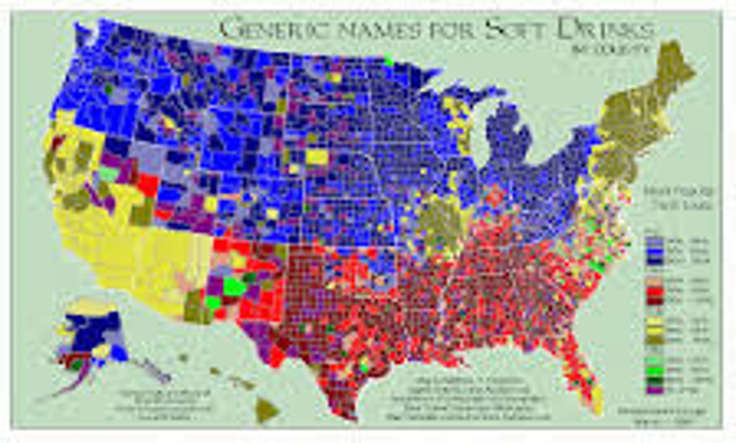 <p>A geographic boundary line delimiting the area in which a given linguistic feature occurs.</p>