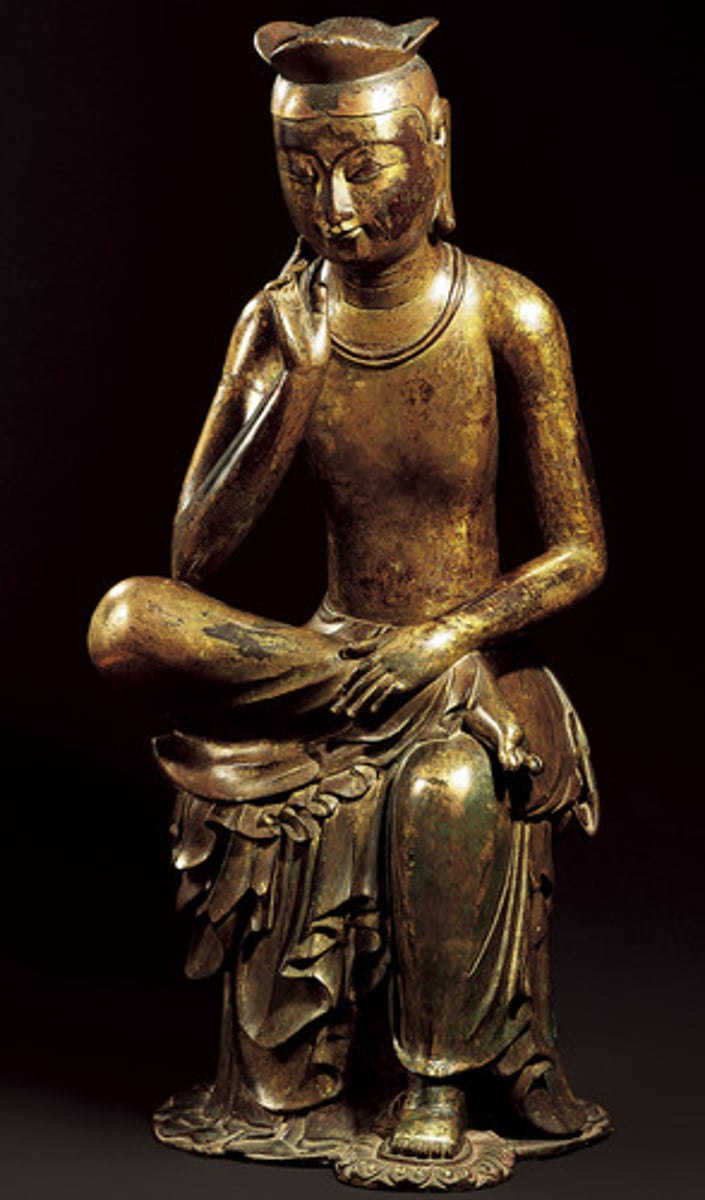 <p>Date: 6th-7th century.</p><p>Stylistic Period: Silla Kingdom, Korea</p><p>Medium: Gilt bronze</p><p>Height: 36-4⁄5" (93.5 cm).</p>