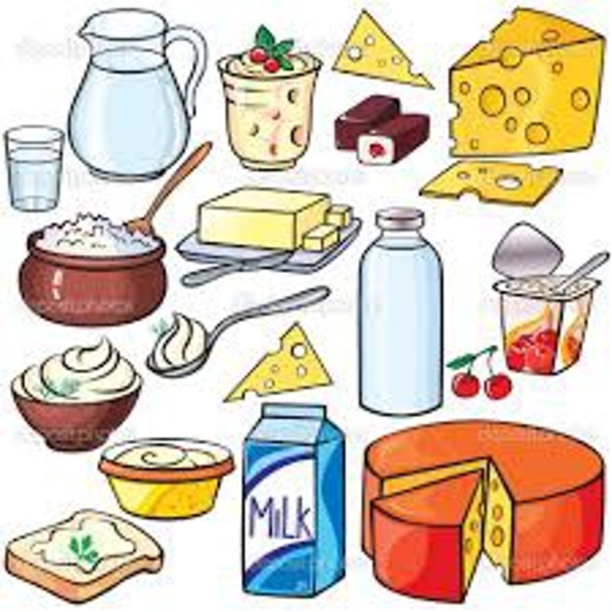 <p>dairy products, milk products</p>
