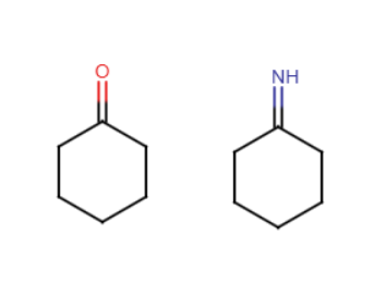 <p>N is double bonded to C instead of O. One H from the amine replaces the O. Only with 1° amines</p>