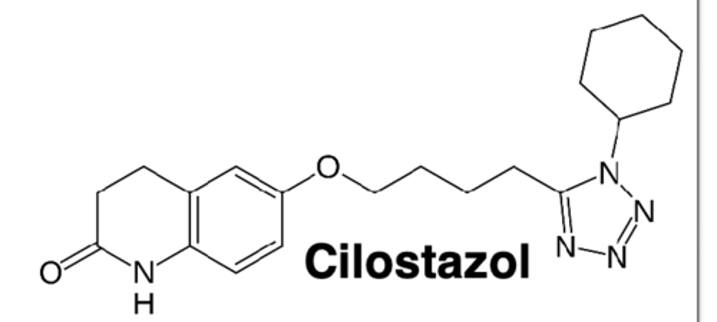<p>What drug class?</p><p>A. PDE-3 inhibitor</p><p>B. P2Y12 inhibitor</p><p>C. Glycoprotein IIb/IIIa receptor antagonist</p>