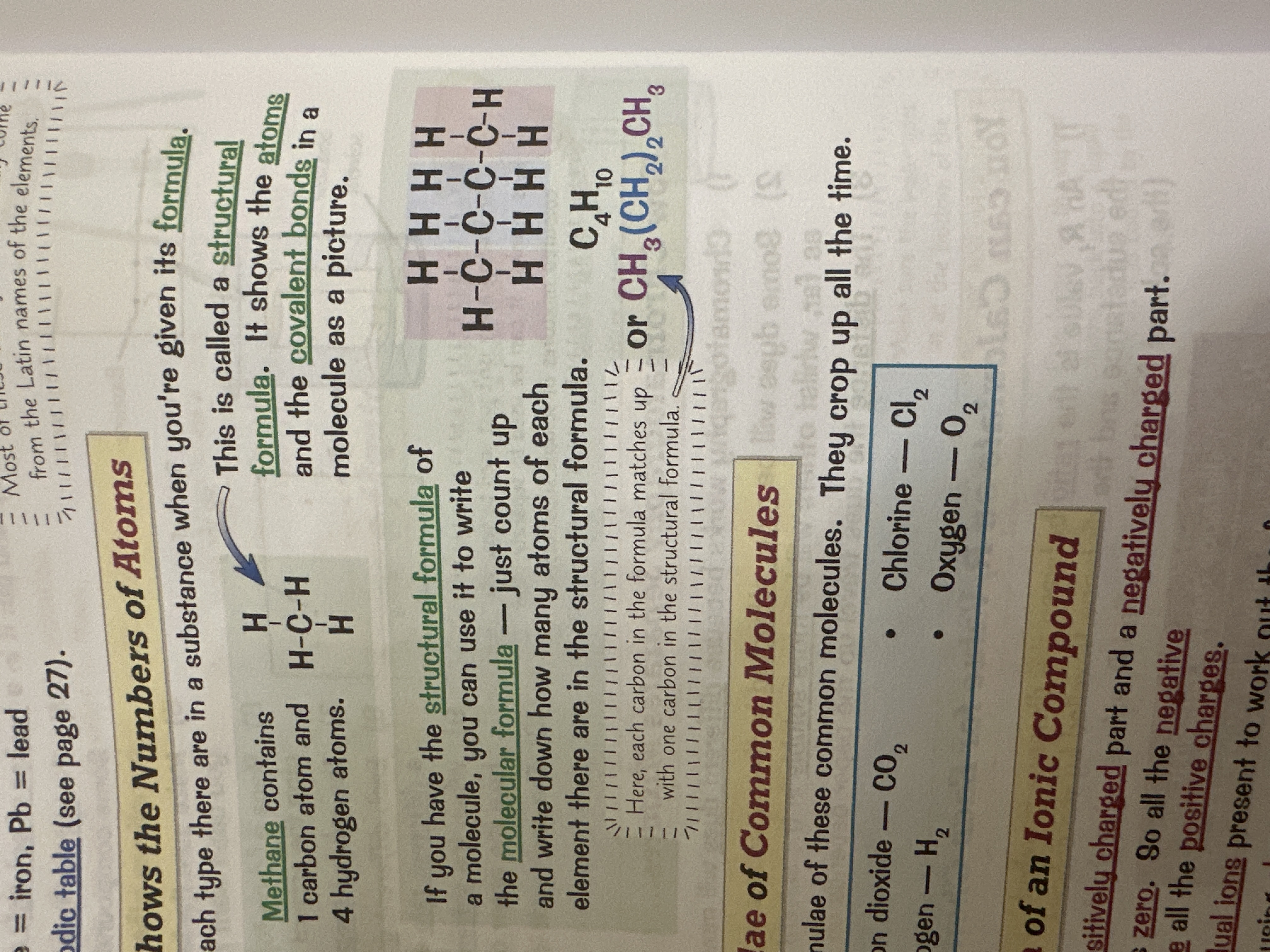 <p>A: A structural formula shows the atoms and covalent bonds in a molecule as a picture.</p>