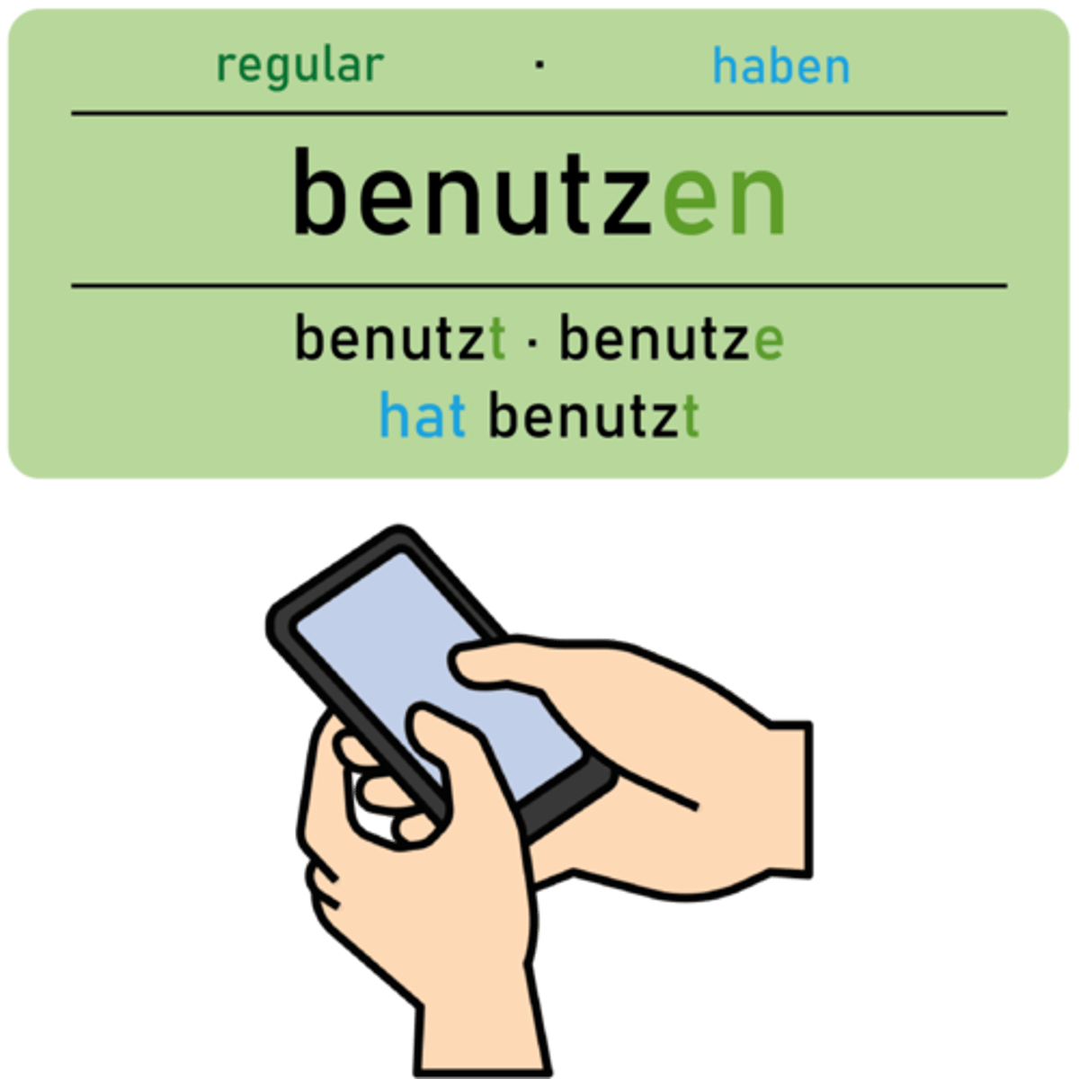 <p><strong>benutzen</strong></p><p><em>(Akk., zu+D, für+A, als)</em></p><p>‎ </p><p><u>Benutzen</u> Sie bitte die öffentlichen Verkehrsmittel.</p><p><em>(Please use public transport.)</em></p>