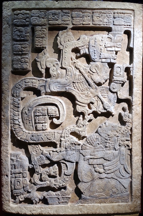 <p>Yaxhilan</p><p>725 CE</p><p>Mayan</p><p>Limestone</p><p>Chiapas, Mexico</p><p>Context:</p><p>Content: Depicts lady Xoc and Lord Shield Jaguar in rituals, bloodletting, heiroglyphs say who and when, stylized and detailed, lintels were decorative and ornamental, depicts culture and religions</p><p>Function: for rituals and human sacrifices</p>