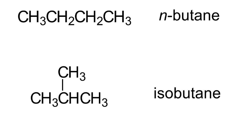 <p>Compounds with the same molecular formula but the carbons are connected differently </p>