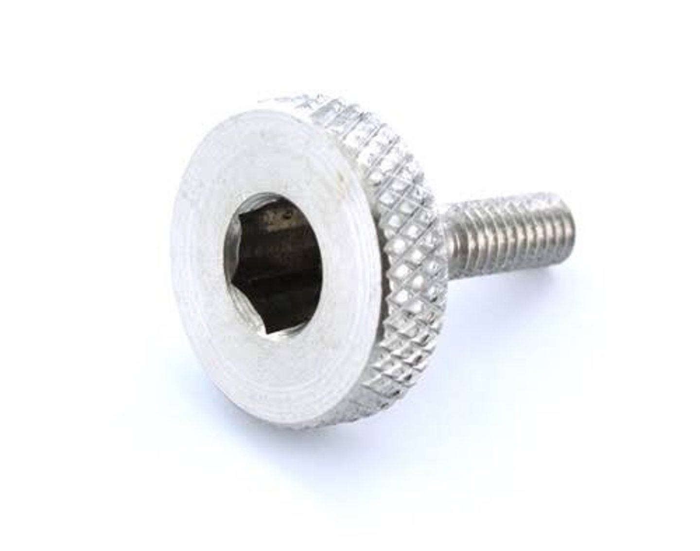 <p>-has flattened knurled head</p><p>-turned by thumb or finger</p>