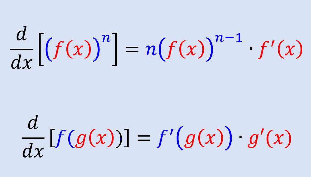 Se utiliza para encontrar la derivada de una función compuesta (usualmente es cuando hay un exponente adentro del parentesis y afuera) también cuando hay una raíz