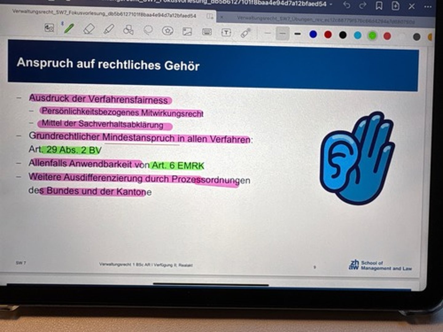 <p>Ausdruck der Verfahrensfairness:</p><p>-Persönlichkeitsbezogenes Mitwirkungsrecht</p><p>-Mittel der SV-Abklärung</p><p>Grundrechtlicher Mindesanspruch in allen Verfahren:</p><p>-BV 29.2</p><p>-allenfalls Anwendbarkeit EMRK 6</p><p>-Weitere Ausdifferenzierung durch Prozessordnungen des Bundes und der Kantone</p>