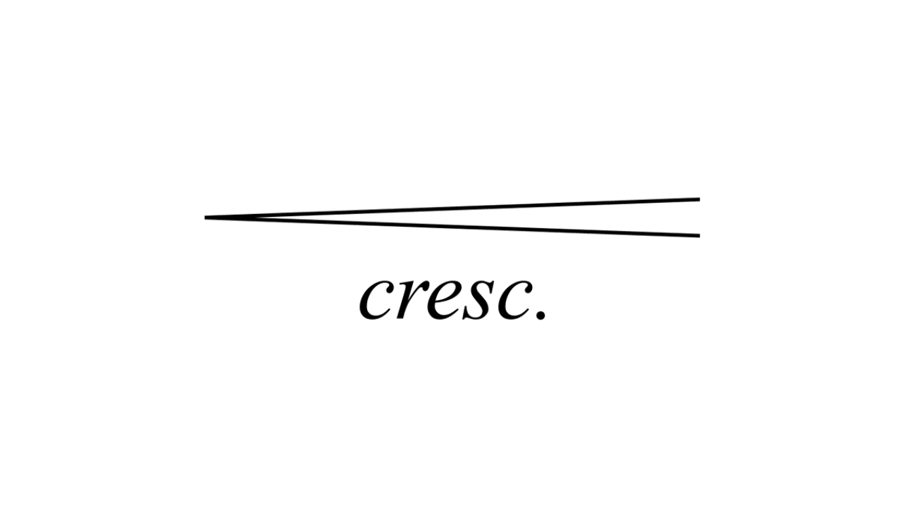 <p>What does <em>crescendo</em> mean?</p>