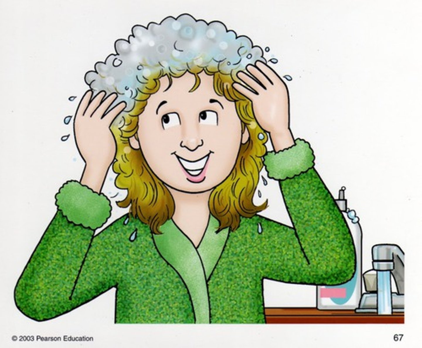 <p>to wash one's hair</p>