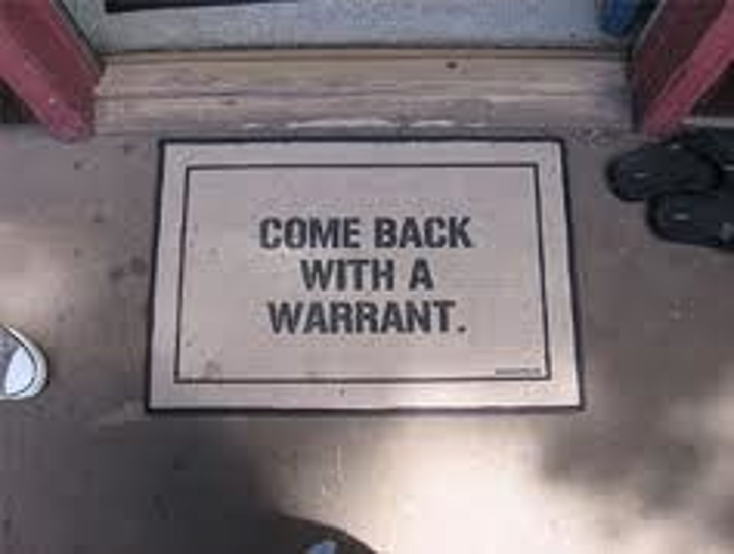 <p>a rule that evidence obtained without a warrant is inadmissible in court</p>