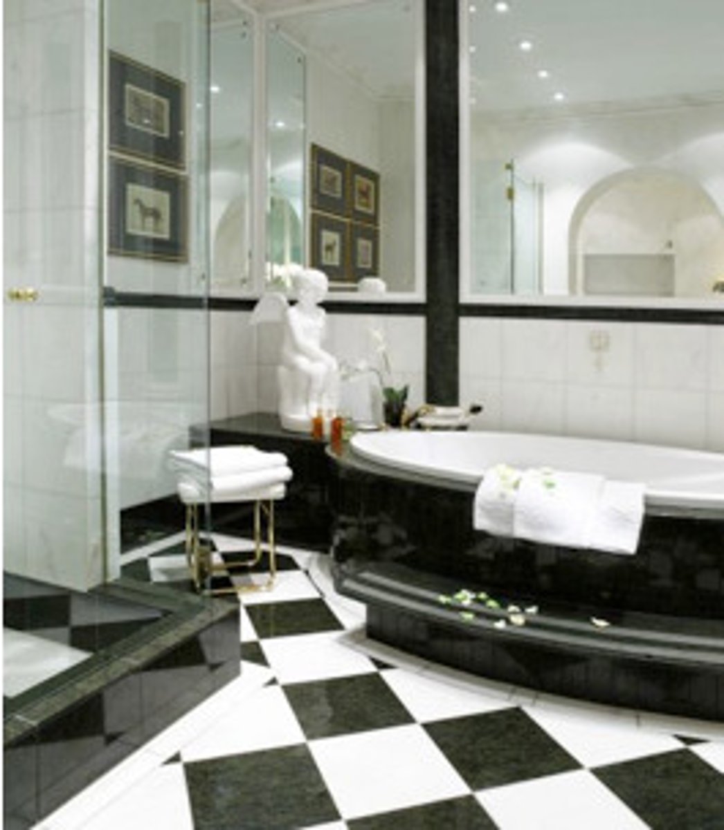 <p>the bathroom</p>