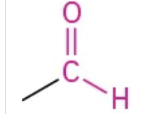 <p>Carbon double bonded to an oxygen with a hydrogen (COH)</p>