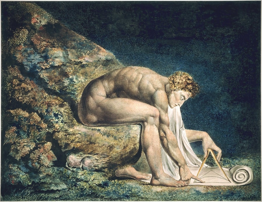 <p><strong>Hubris/Power Hunger</strong></p><p><em>Enlightenment: rationalism, distance from the emotional/spiritual</em></p><p>–</p><p>“Seek happiness in tranquility, and avoid ambition, even if it be only the apparently innocent one of distinguishing yourself in science and discoveries.” -Mary Shelley, <em>Frankenstein</em></p><p></p><p>(Painting: <em>Newton</em>, William Blake)</p>