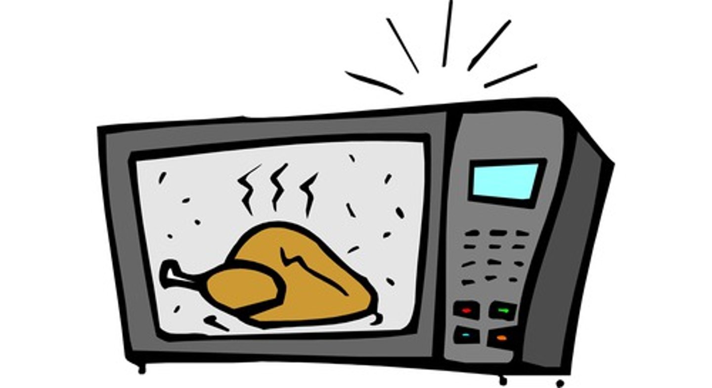 <p>una cosa para calentar comida (microwave)</p>