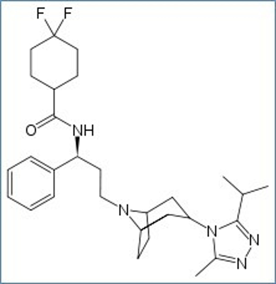 <p>chemokine receptor antagonist that prevents virus entry into the host cell</p>