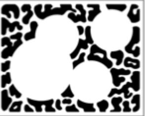 <p>A type of radiopaque appearance where there are multiple radiopacities that appear to overlap or flow together. </p>