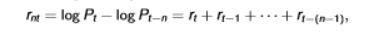 <p>variance of n-period returns </p>