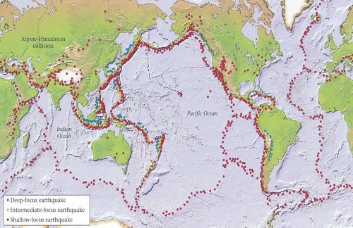<p>The relatively narrow strips of crust on Earth under which most earthquakes occur</p>