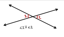 <p><span style="background-color: inherit; color: windowtext;">Nonadjacent angles formed by intersecting lines are congruent</span></p>