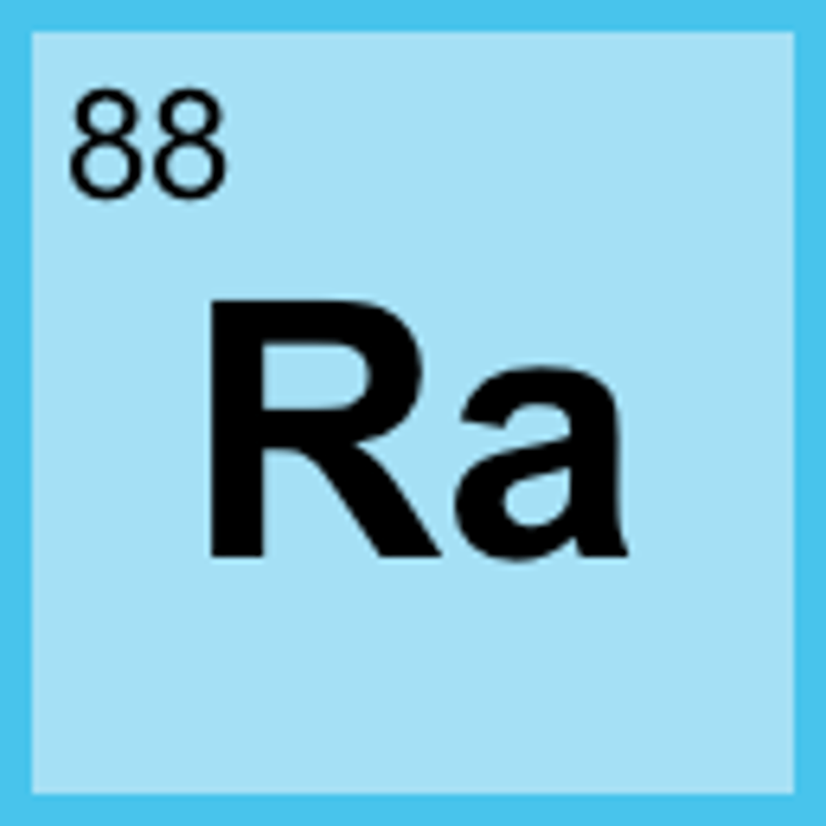 <p>Symbol: Ra<br>Atomic Mass: <br>Atomic Number: 88</p>