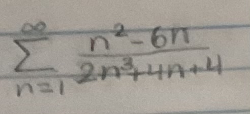 <p>Determine if the series is convergent or divergent. If the series converges, find its sum (if it’s a geometric or telescoping series)</p>
