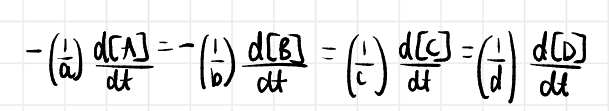<p>rate must be the same regardless of whether the concentration of A, B, C or D is followed</p>