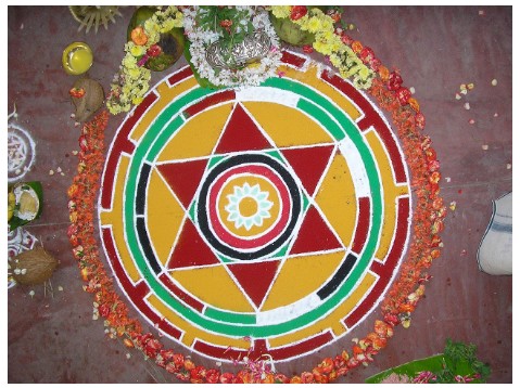 <p>Which type of symmetry is being used in this mandala?</p>
