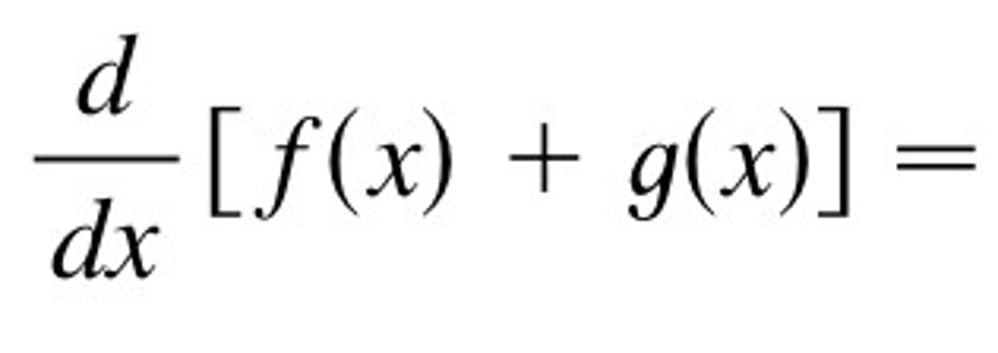 <p>derivative of the summation of two functions</p>