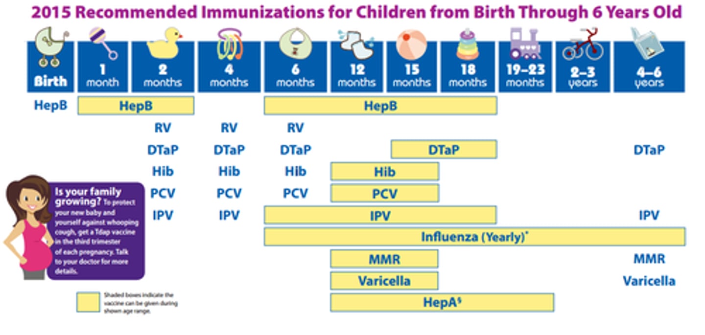 <p>Hib titer.</p><p>The Haemophilus influenza vaccine is given at 4 months with the polio vaccine.</p>