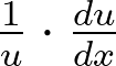 <p>1/u * derivative of u</p>