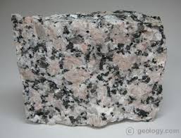 <p>-igneous</p><p>-plutonic</p><p>-porphyritic, phaneritic</p><p>-felsic</p><p>-K-feldspar, quartz, <strong>Na-plagioclase</strong></p><p>-forms at the low temp extreme of BRS</p><p>uses: countertops</p>